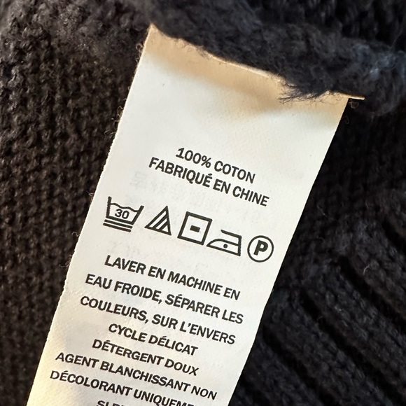 LL bean Mens XL Full Zip Sweater Cardigan Navy 100% Cotton Pockets Mock Collar. - Picture 7 of 12